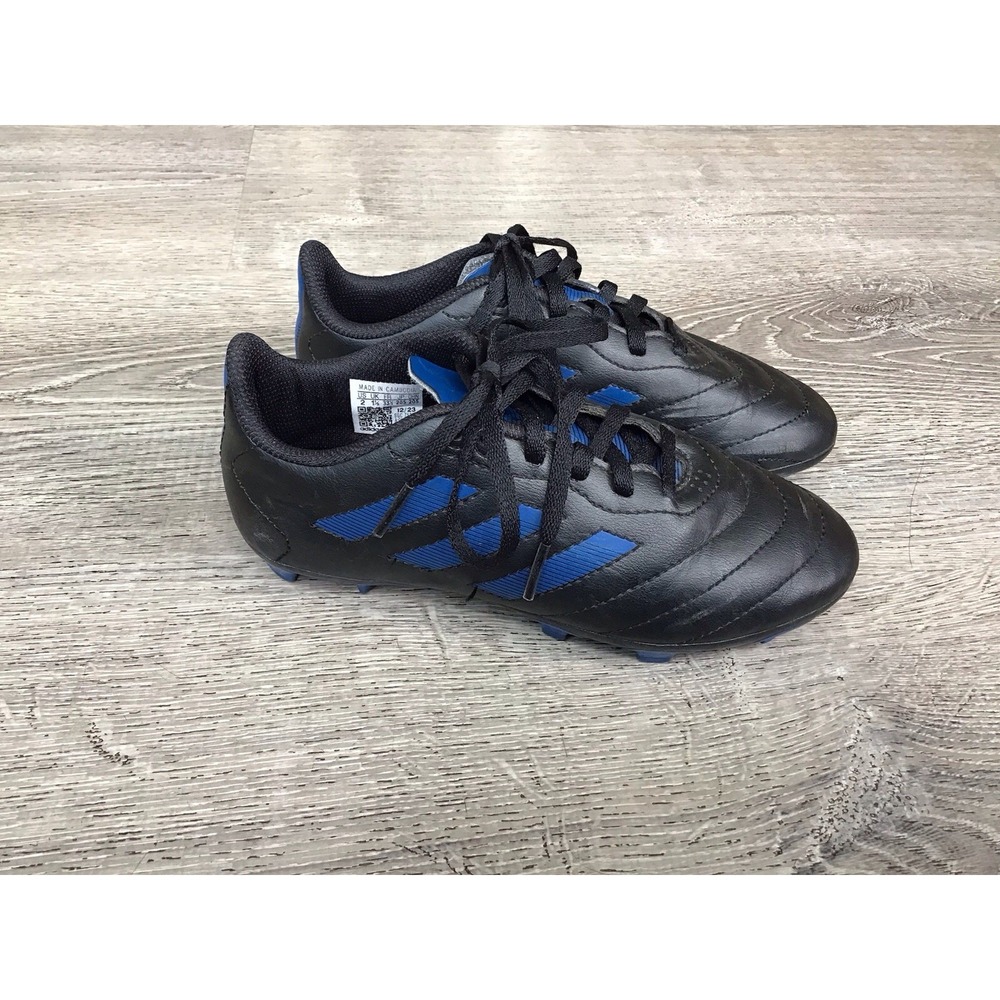 Adidas Goletto VIII FG J Soccer Cleats Boys Size 2 GX6906 Core Black Blue Cleat